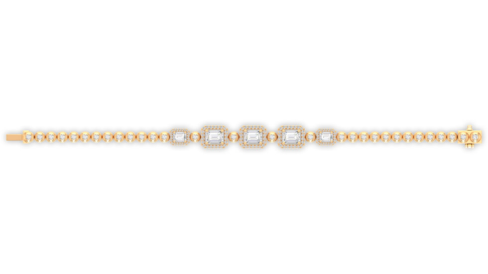 DESIGNER EMERALD LAB GROWN DIAMOND BRACELET