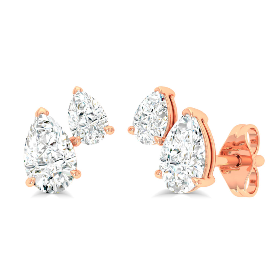 LAB GROWN DIAMOND  DUAL PEAR STUD EARRING