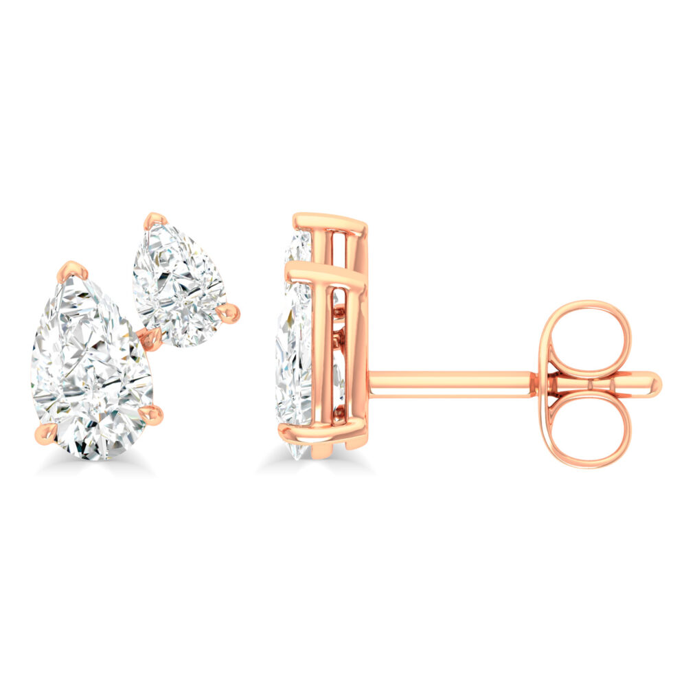 LAB GROWN DIAMOND  DUAL PEAR STUD EARRING