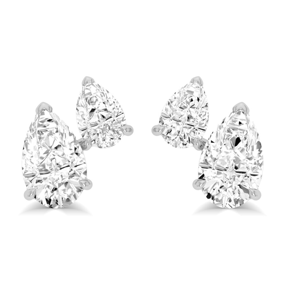 LAB GROWN DIAMOND  DUAL PEAR STUD EARRING