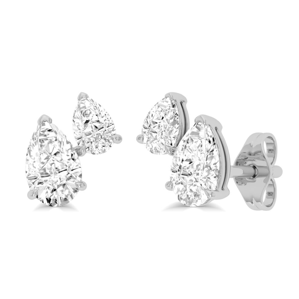 LAB GROWN DIAMOND  DUAL PEAR STUD EARRING