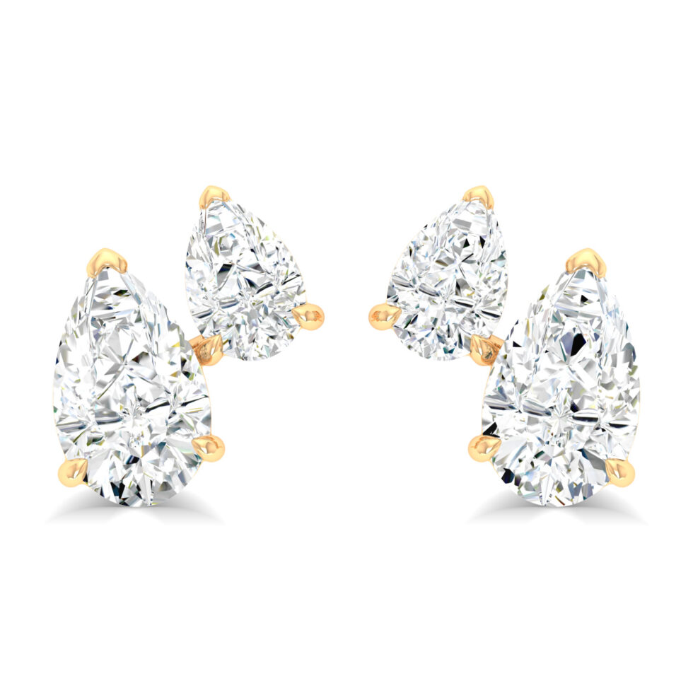 LAB GROWN DIAMOND  DUAL PEAR STUD EARRING