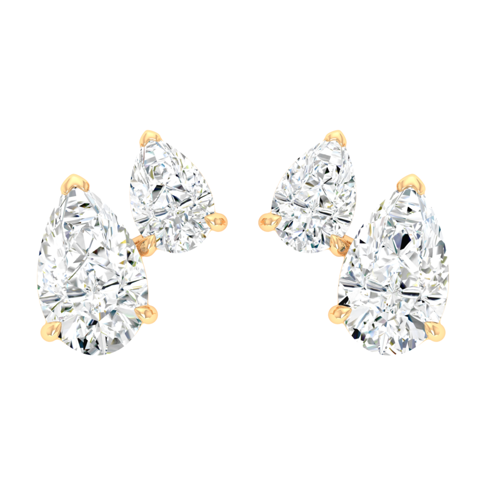 LAB GROWN DIAMOND  DUAL PEAR STUD EARRING