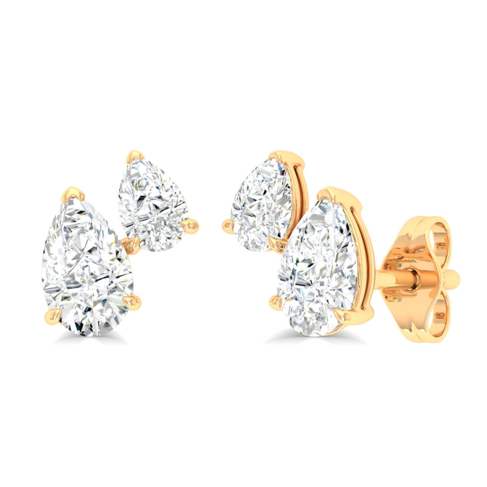 LAB GROWN DIAMOND  DUAL PEAR STUD EARRING
