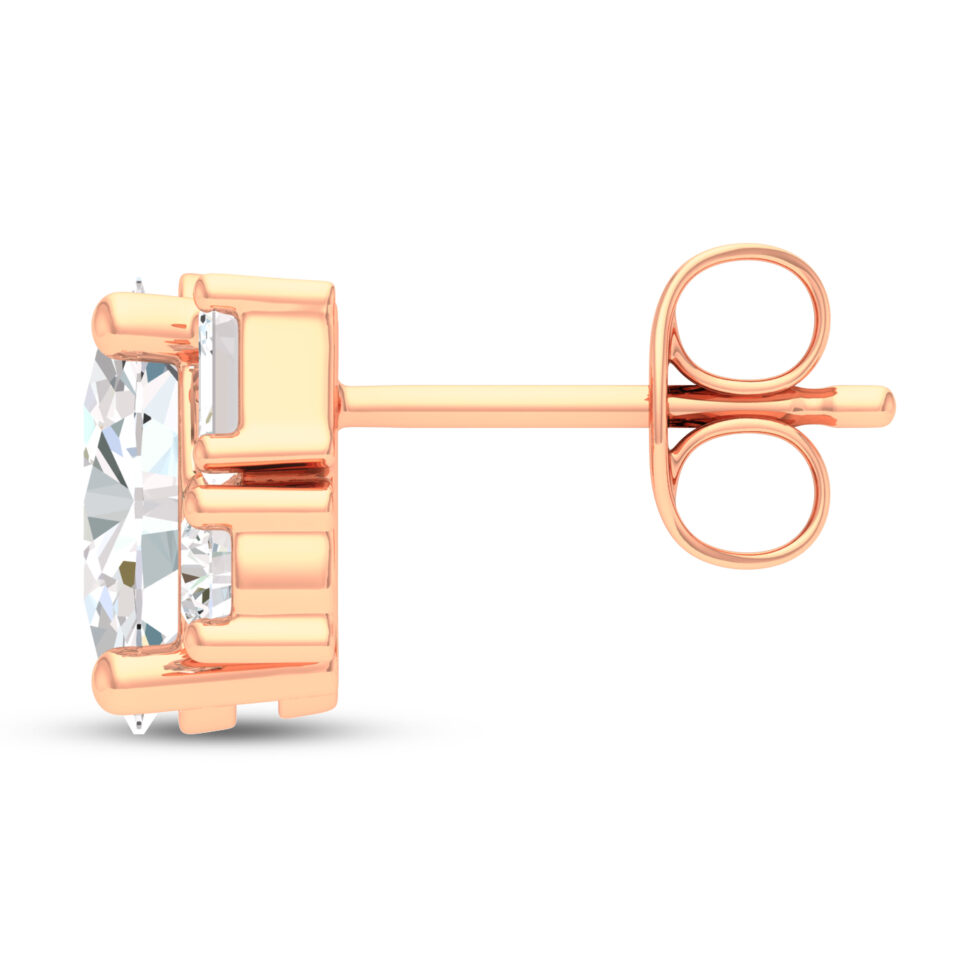 LAB GROWN DAIMONDS 3  STUD EARRING OVAL