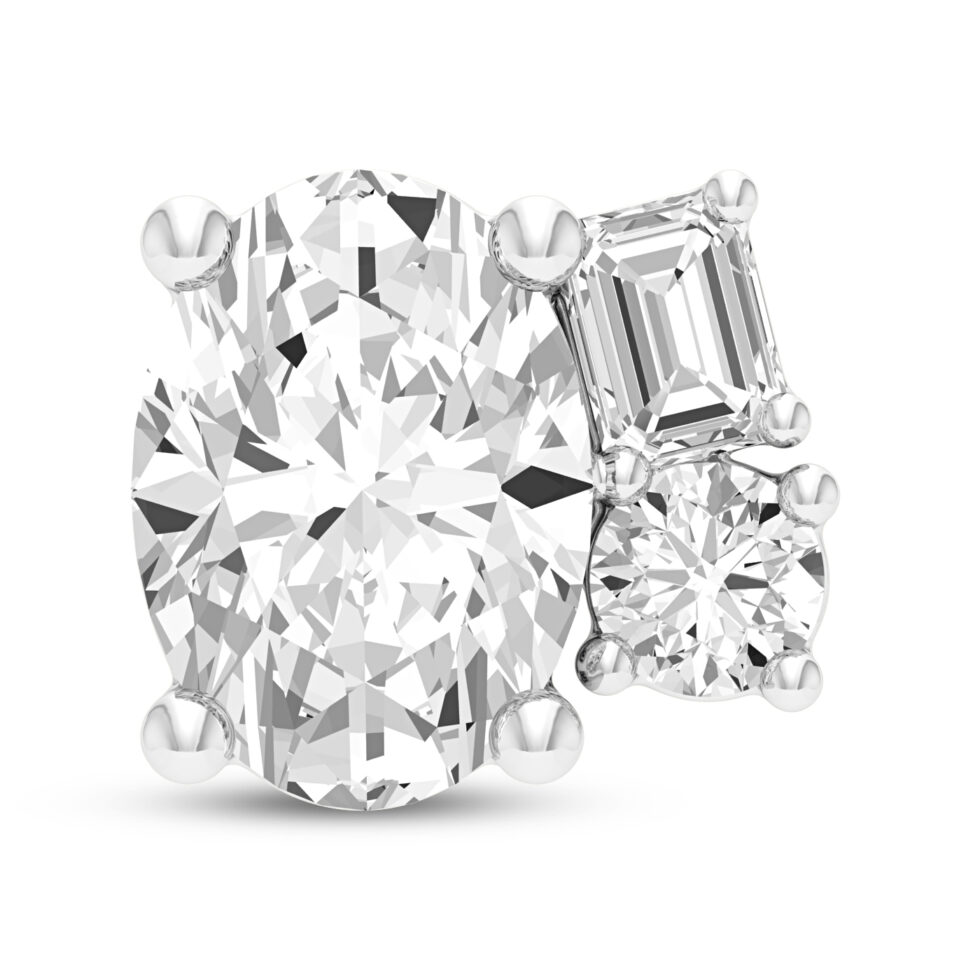LAB GROWN DAIMONDS 3  STUD EARRING OVAL
