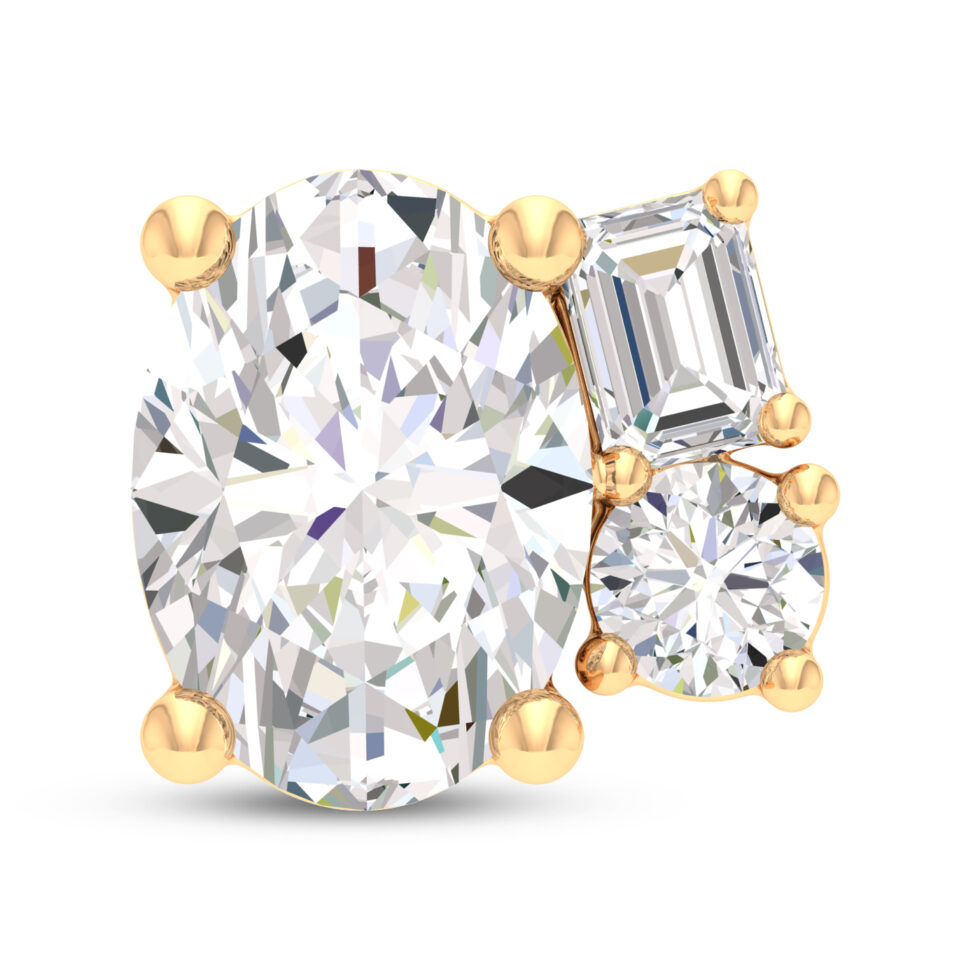 LAB GROWN DAIMONDS 3  STUD EARRING OVAL