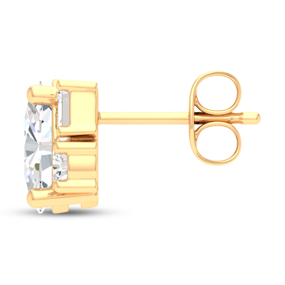 LAB GROWN DAIMONDS 3  STUD EARRING OVAL