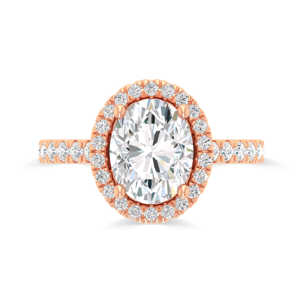 OVAL 2.50 CT HALO LAB GROWN DIAMOND RING