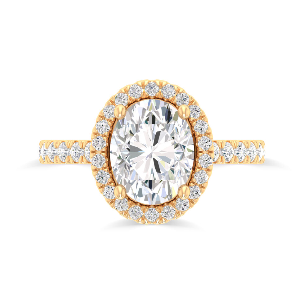 OVAL 2.50 CT HALO LAB GROWN DIAMOND RING