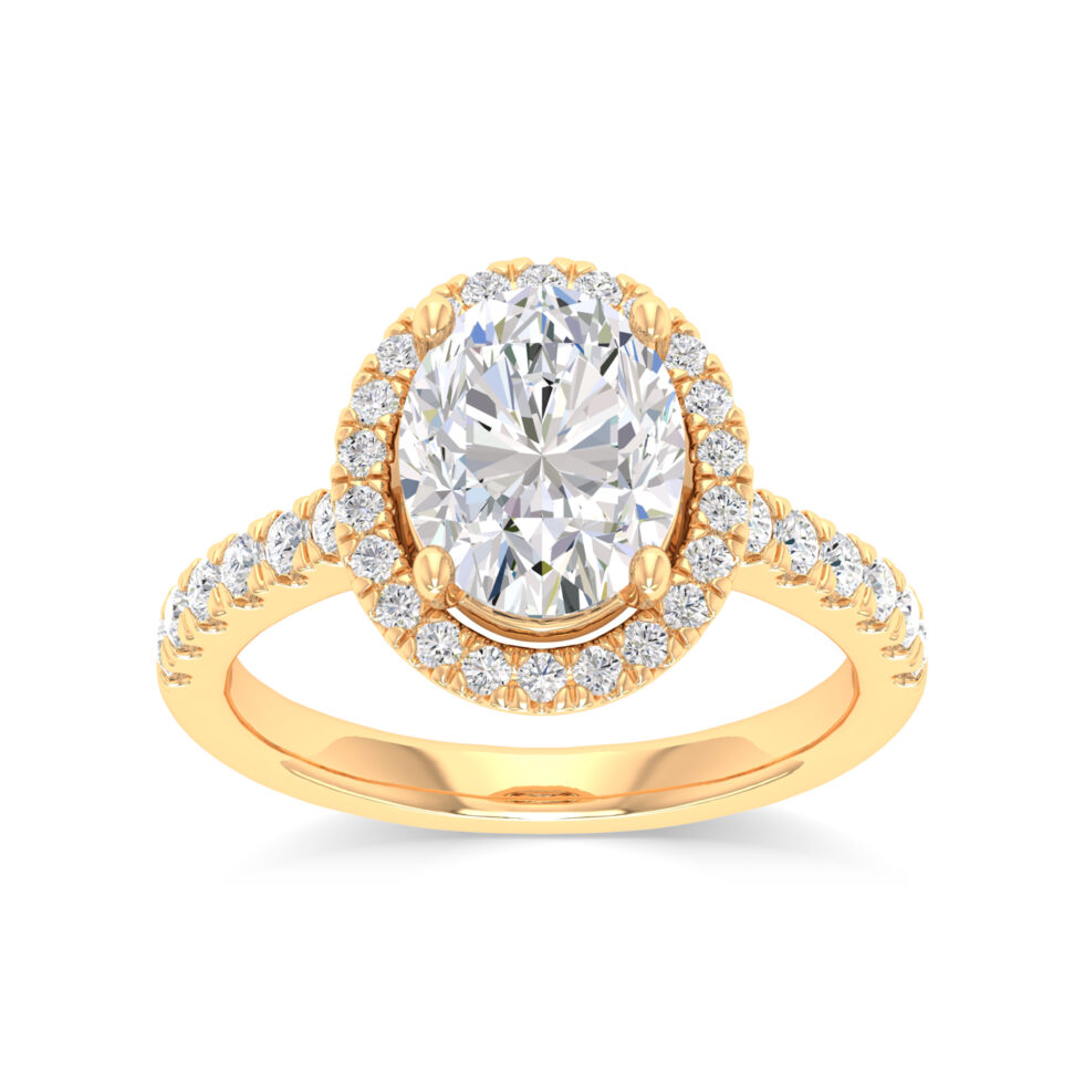 OVAL 2.50 CT HALO LAB GROWN DIAMOND RING