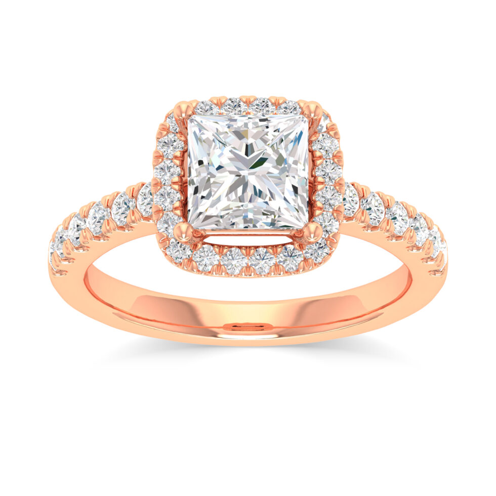 PRINCESS HALO RING GREEN DIAMOND