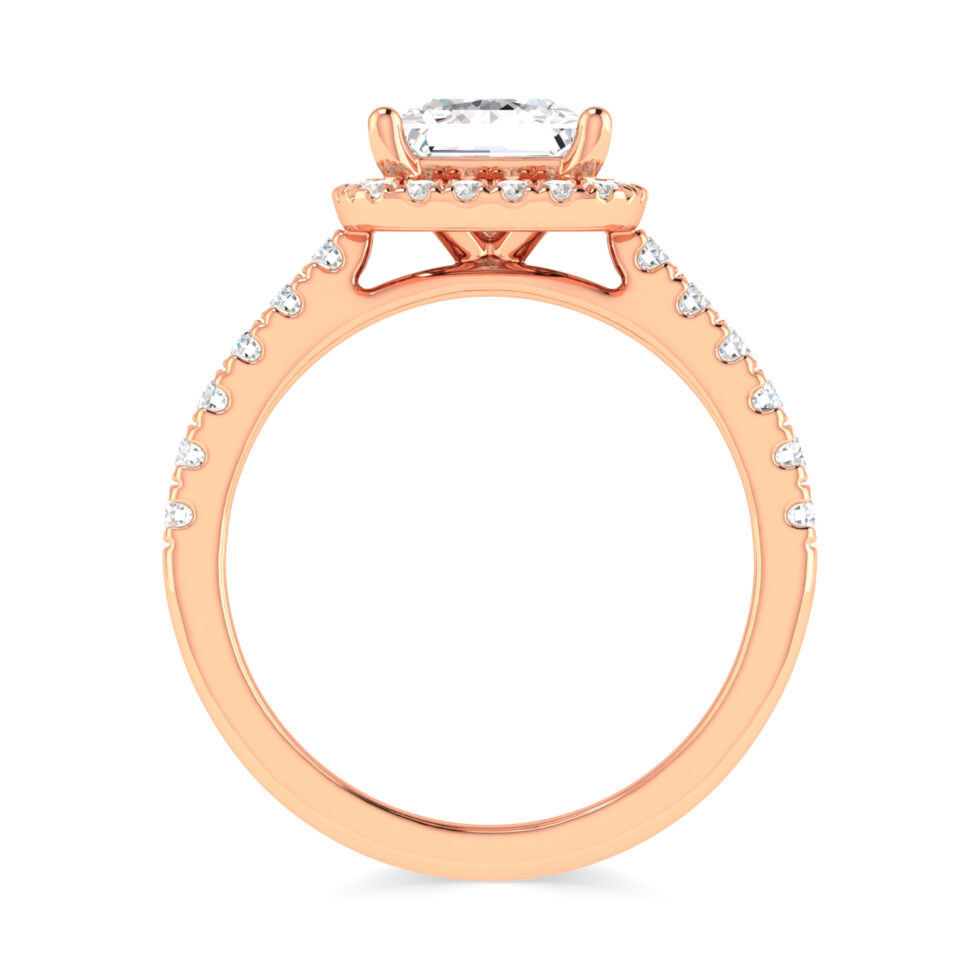 PRINCESS HALO RING GREEN DIAMOND