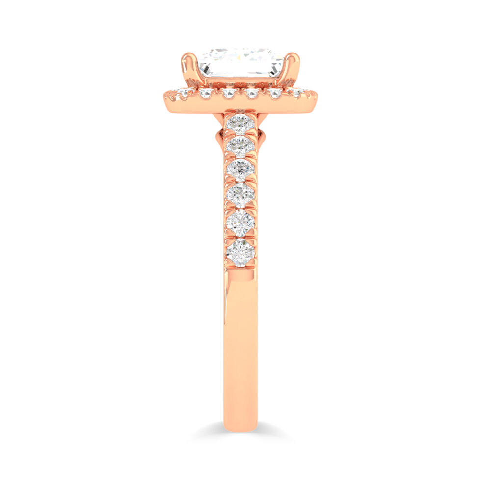 PRINCESS HALO RING GREEN DIAMOND