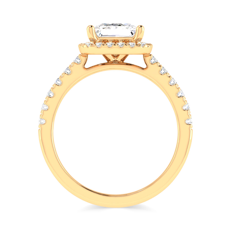 PRINCESS HALO RING GREEN DIAMOND