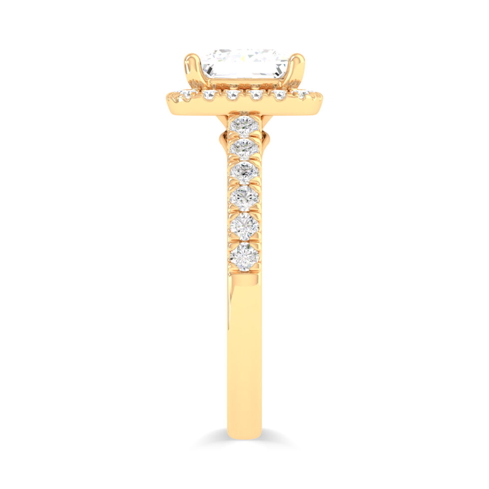 PRINCESS HALO RING GREEN DIAMOND