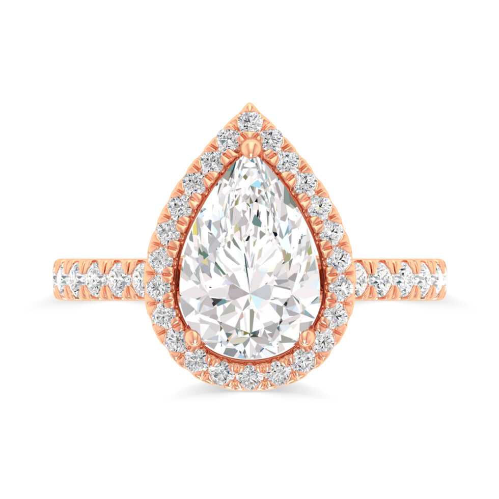 PEAR HALO LAB GROWN DIAMOND ENGAGEMENT RING
