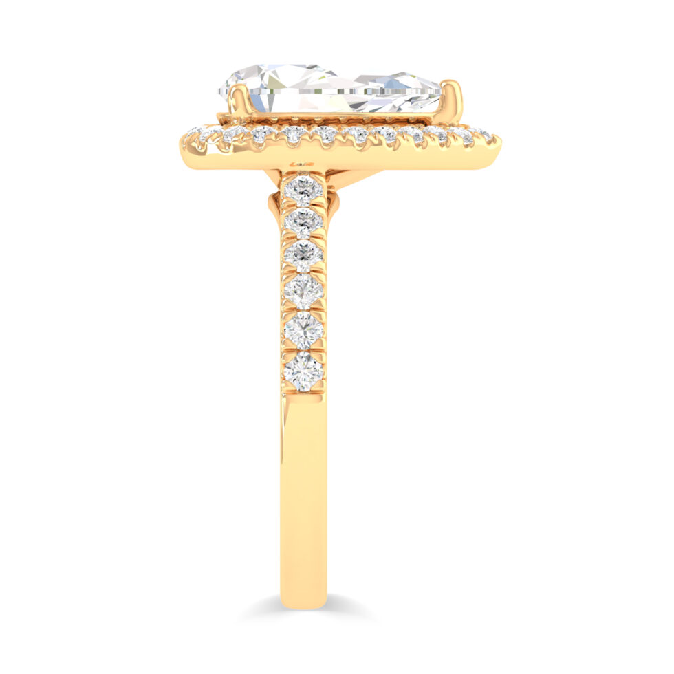 PEAR HALO LAB GROWN DIAMOND ENGAGEMENT RING