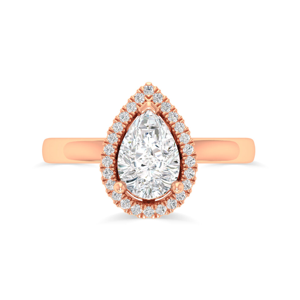 PEAR HALO ENGAGEMENT RING