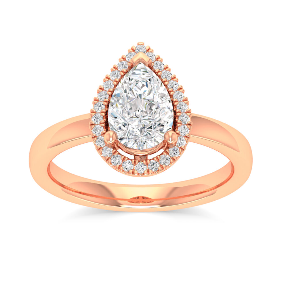 PEAR HALO ENGAGEMENT RING