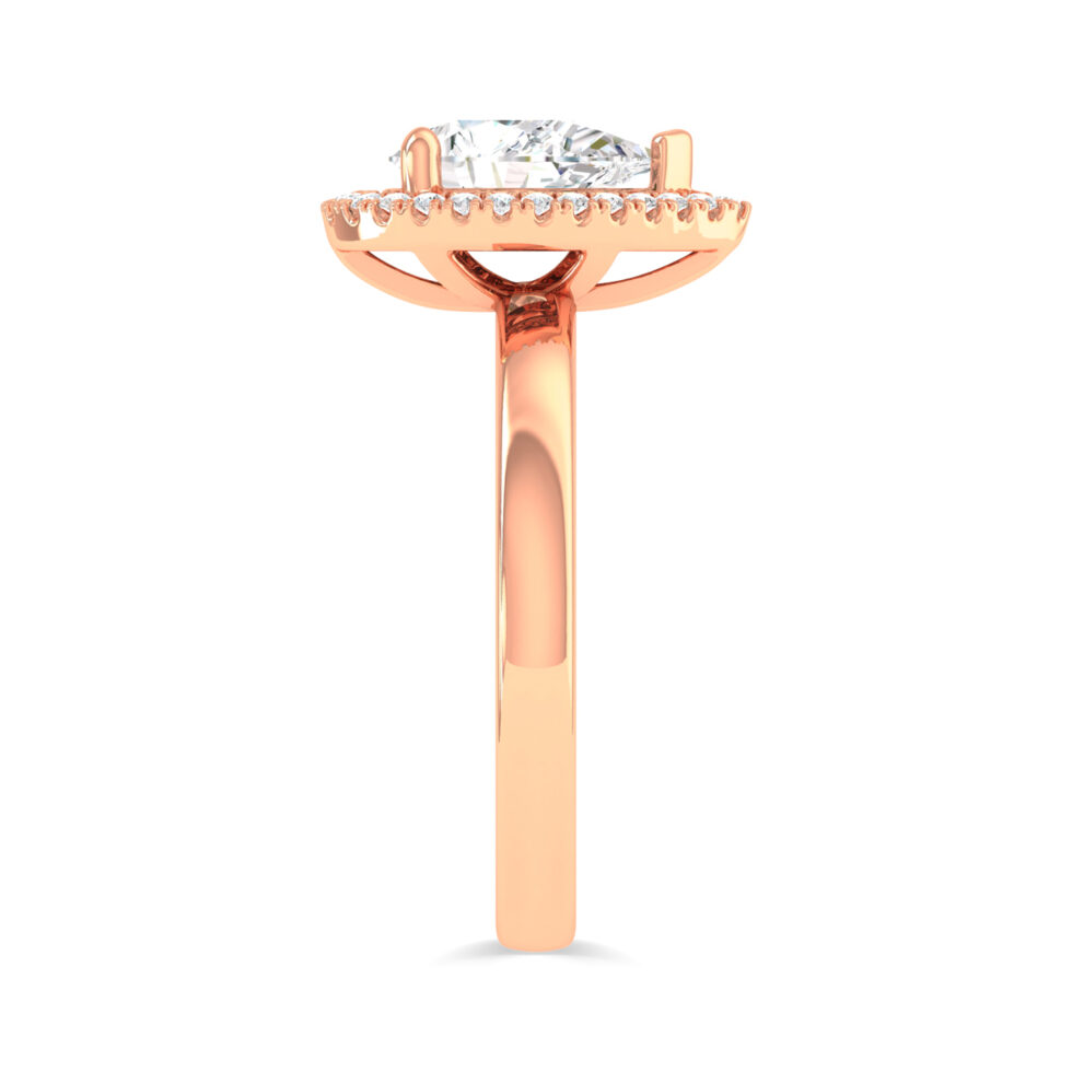 PEAR HALO ENGAGEMENT RING