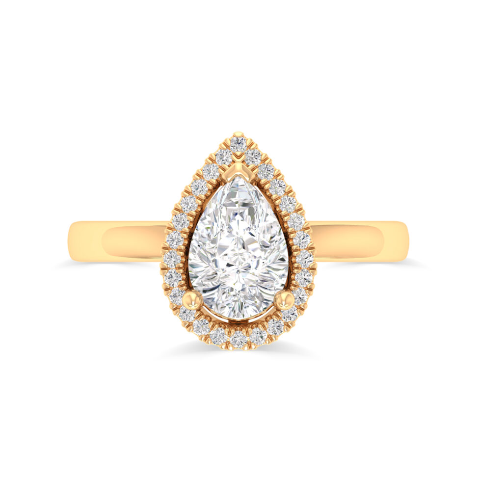 PEAR HALO ENGAGEMENT RING
