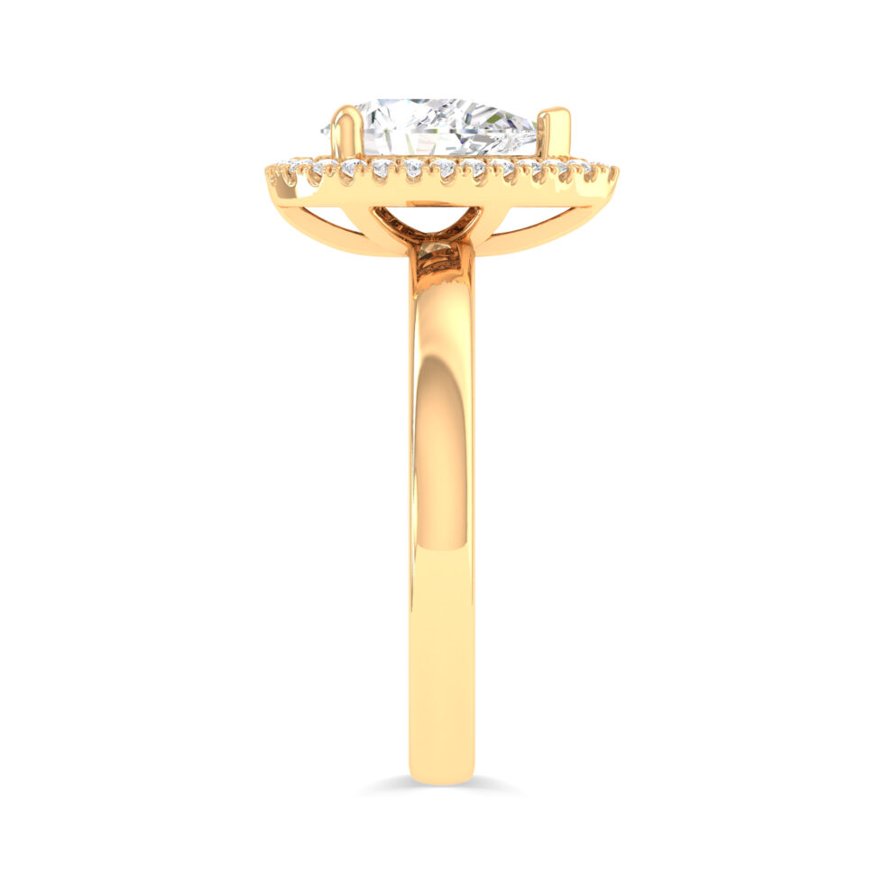 PEAR HALO ENGAGEMENT RING