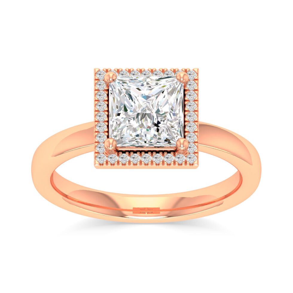 PRINCESS HALO ENGAGEMENT RING
