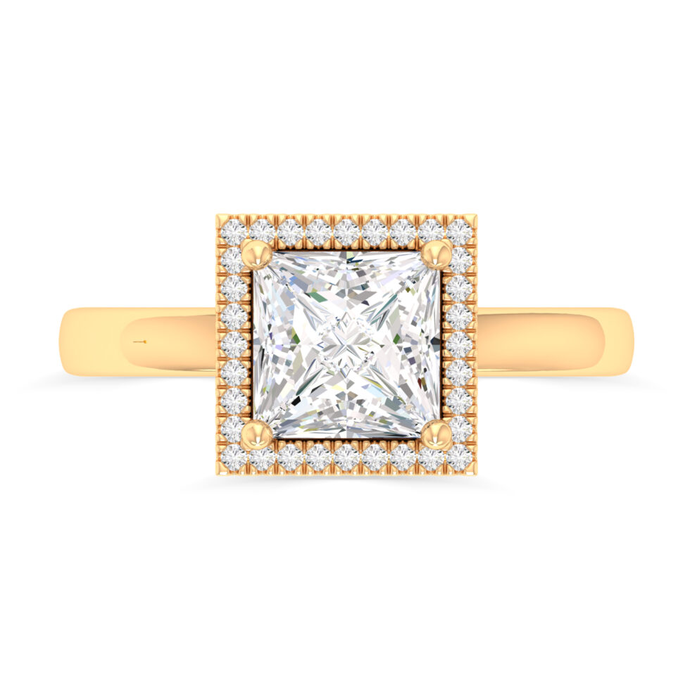PRINCESS HALO ENGAGEMENT RING
