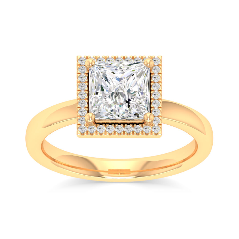 PRINCESS HALO ENGAGEMENT RING