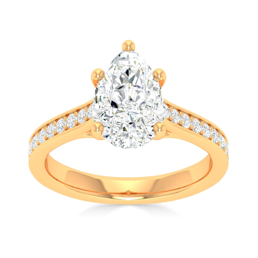Pear Man Made Daimond Ring