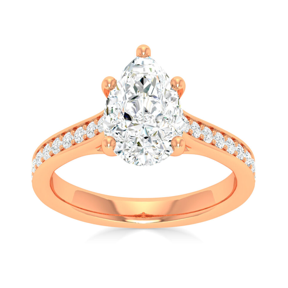 Pear Man Made Daimond Ring