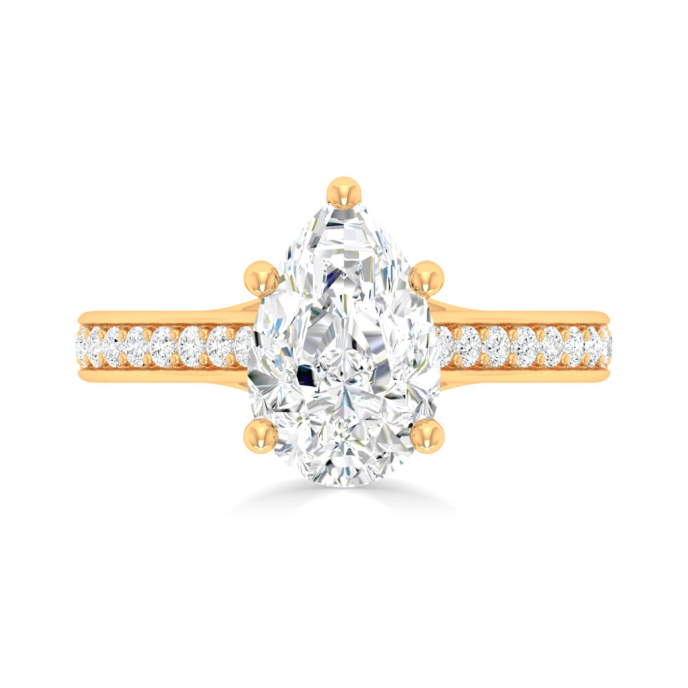 Pear Man Made Daimond Ring