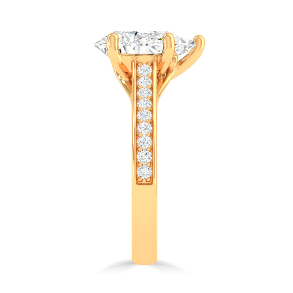 Pear Man Made Daimond Ring